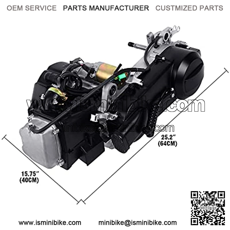 150cc Engine 4-Stroke GY6 Single Cylinder Moped Motor Air Cooled Complete Engine Set Short Case with CVT Transmission Kick Start Lever for Two-wheeled Scooter - Image 2
