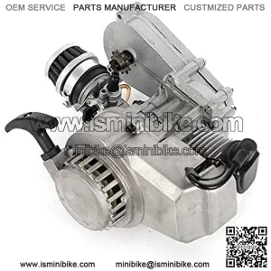 49CC 2 Stroke Aluminum Motor Engine Kit Mini Complete Gasoline Engine Motor With Carburetor Air Filter Gear Box for Most Air Cooled Mini Dirt Bikes Pocket Bike ATV or Scooter Quad