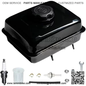 Enlarged 1 Gallon Screw on Fuel Tank For Predator 212 6.5hp 224cc Engine Coleman 196cc Mini bike , KT196 Go kart, BT200X CT200U CT200UEX, Baja Warrior MB200, Honda GX160 GX200 Clone Engine