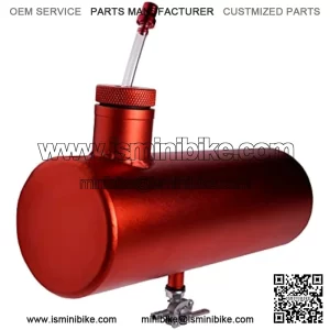 Aluminum Mini bike Gas Fuel Tank Cylinder 4x11" for Coleman Baja Montser Mega moto Predator Hemi non 212 Engine, Massimo Axis RealTree Motovox Mototec Dirt Gas Bike, Go Kart Parts (Red)