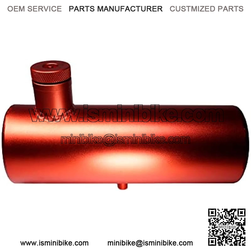 Aluminum Mini bike Gas Fuel Tank Cylinder 4x11" for Coleman Baja Montser Mega moto Predator Hemi non 212 Engine, Massimo Axis RealTree Motovox Mototec Dirt Gas Bike, Go Kart Parts (Red) - Image 2