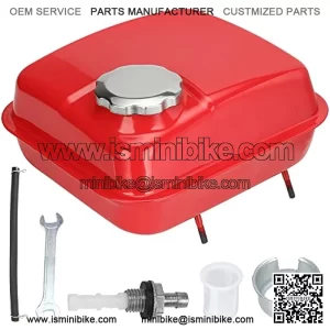 Gas Fuel Tank for Hemi Predator 212cc 196cc 5.5hp 6.5hp Coleman CT200U CT200U-EX BT200X RB200 KT196 Massimo Baja Warrior MB200 GX160 GX200 Mini Bike Go Kart Clone Ghost Engine Parts Red