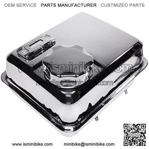 4L Chrome Stainless Gas Fuel Tank W/ Fuel Gauge & Petcock for Predator 212 Hemi Engine, Coleman CT200U BT200X 196cc Mini bike, Baja Massimo warrior MB200, Honda GX160 GX200 Motor