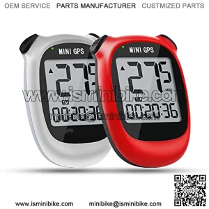 M3 Mini GPS Bike Computer, Wireless Bike Odometer and Speedometer Bicycle Computer Waterproof Cycling Computer with LCD Backlight Display (White and Red)