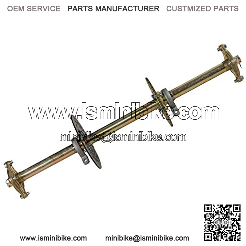 1" x 32" Go Kart Live Axle Kit with Chain Sprocket Brake DPillow Block for Quad Trike Golf Carts