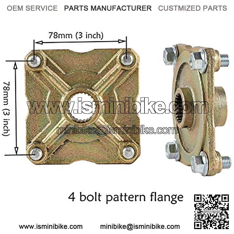 1" x 32" Go Kart Live Axle Kit with Chain Sprocket Brake DPillow Block for Quad Trike Golf Carts - Image 4