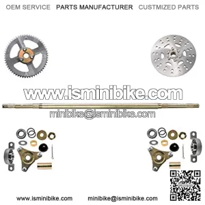 Go Kart Rear Wheel Axle Shaft Assembly Kit with Sprocket Brake DPillow Block for Quad Trike Drift Bikes