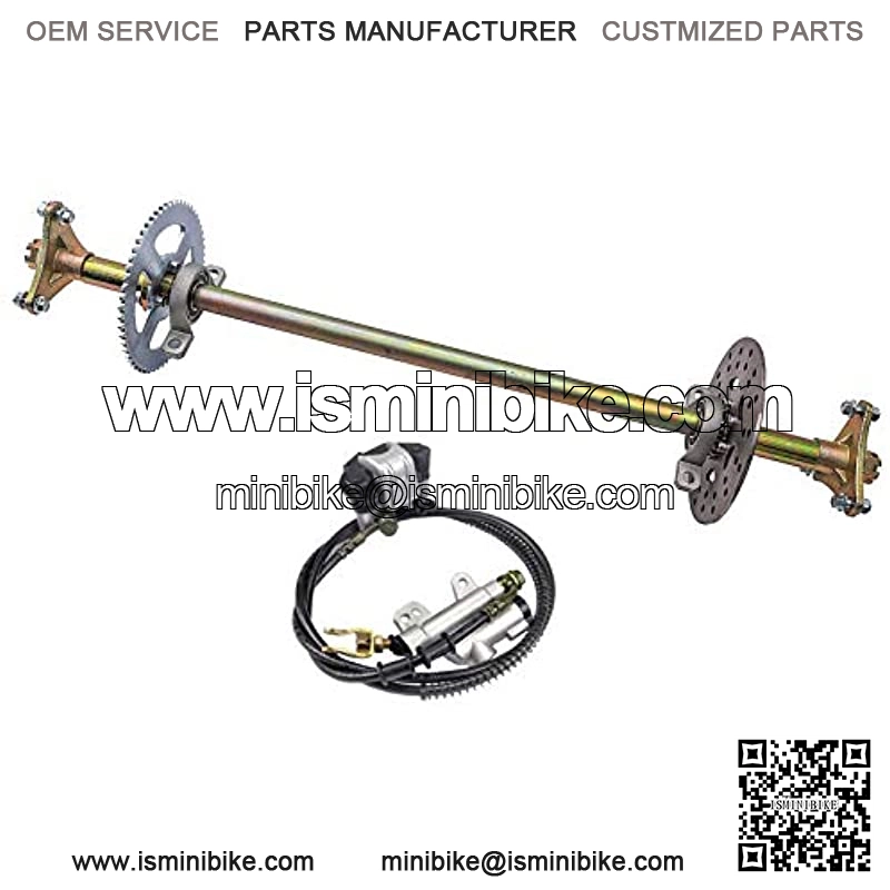 Rear Axle Shaft Kit with Brake Master Cylinder Caliper DRotor Assembly for Go Kart Quad Trike Drift Bikes