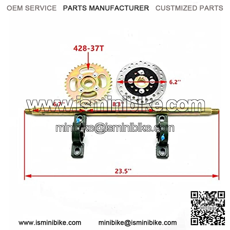 Rear Axle Track Assembly Go Kart Buggy Quad Rear Wheel Axle Shaft Assembly Complete Karting UTV ATV Snow Sand Snowmobile Rear Axle Track Assembly Kit (23.5'' Rear Axle Length) - Image 2