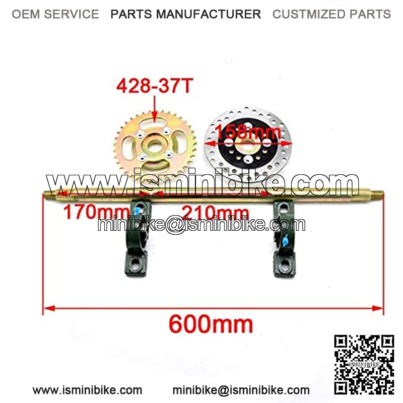 DENESTUS Special 600mm Go Kart Buggy Quad Rear Wheel ATV Snow Sand Snowmobile Rear Axle Track Assemly pro Kits US Stock - Image 2