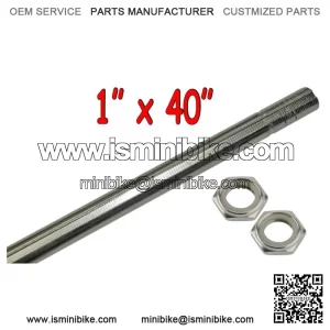 1" x 40" Live Rear Axle w/ Lock Nuts Go Kart Off Road Cart Drift Trike Parts