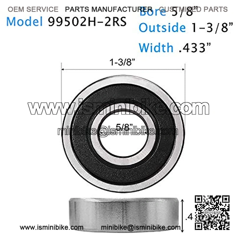 Donepart Bearings 5/8" IDx 1-3/8" ODx .433" Thick 99502H-2RS Double Rubber Sealed Bearings for Go Kart, Mini Bikes, Lawn Mower, Wheels (4 Pack) - Image 2