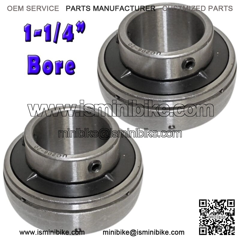 Set of 2, 1-1/4" (1.25) Rear Axle Bearing, Sealed, Go Kart Racing Minibike Parts