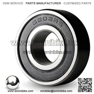 4 Racing Wheel Bearing w/ Grease for Coleman BT200X CT200U Trail CT200UEX, Baja Warrior 196CC MB165 MB200 Mini Bike, Front & Rear Wheels Bearings Replacement Parts, 6202RS (Pack of 4)