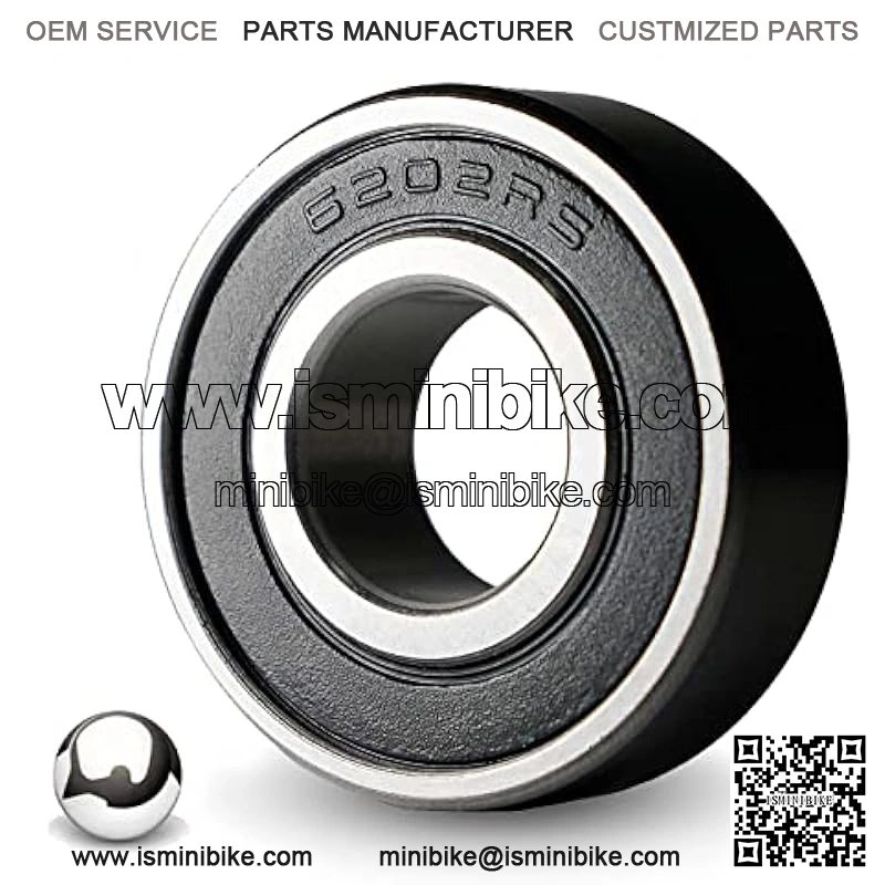 4 Racing Wheel Bearing w/ Grease for Coleman BT200X CT200U Trail CT200UEX, Baja Warrior 196CC MB165 MB200 Mini Bike, Front & Rear Wheels Bearings Replacement Parts, 6202RS (Pack of 4)