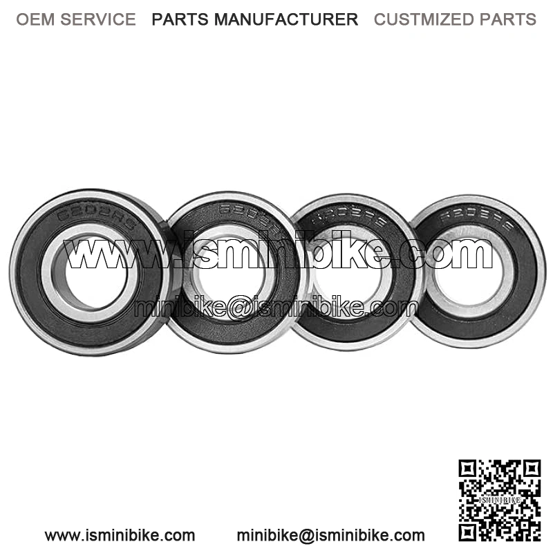 4 Racing Wheel Bearing w/ Grease for Coleman BT200X CT200U Trail CT200UEX, Baja Warrior 196CC MB165 MB200 Mini Bike, Front & Rear Wheels Bearings Replacement Parts, 6202RS (Pack of 4) - Image 2