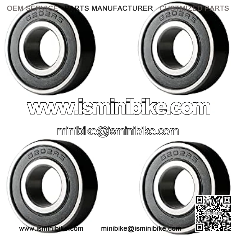4 Racing Wheel Bearing w/ Grease for Coleman BT200X CT200U Trail CT200UEX, Baja Warrior 196CC MB165 MB200 Mini Bike, Front & Rear Wheels Bearings Replacement Parts, 6202RS (Pack of 4) - Image 3
