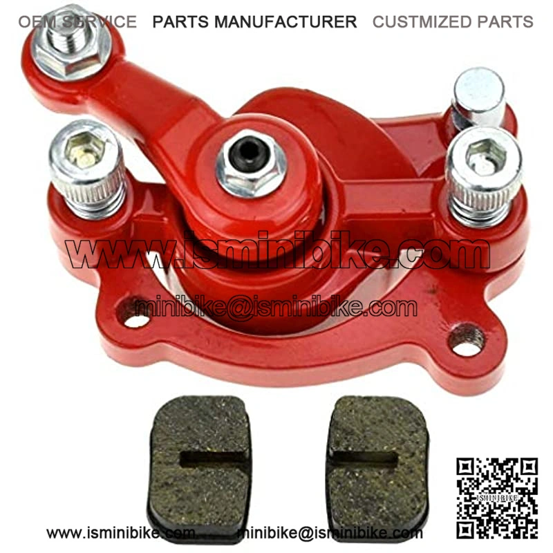 Red Rear Disc Brake Caliper With one Pairs Spare Brake Pads for Predator 212 Moto MM-B80 MM-B105