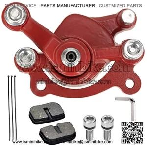 Brake Caliper and Pad for Classic 80cc MM-B80 105cc MM-B105 1000w MM-E1000 Motovox MBX10 MBX11 Coleman CT100U CC100X Mini Bike 47 49cc Mini ATV Standard Scooter Dirt Pocket Bike Go Kart Red