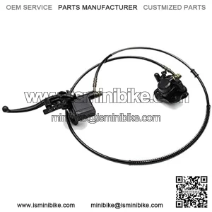 Rear Hydraulic Disc Brake System Caliper, PRO BAT, ATV Quad Rear Hand Brake Assembly Master Cylinder Caliper Come with Brake Pads for 50cc 70cc 110cc 125cc 150cc Quad Bike ATV Buggy, Black