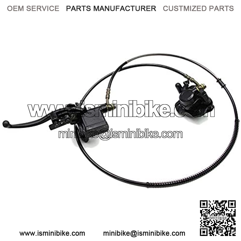 Rear Hydraulic Disc Brake System Caliper, PRO BAT, ATV Quad Rear Hand Brake Assembly Master Cylinder Caliper Come with Brake Pads for 50cc 70cc 110cc 125cc 150cc Quad Bike ATV Buggy, Black