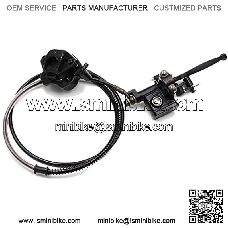 Rear Hydraulic Disc Brake System Caliper, PRO BAT, ATV Quad Rear Hand Brake Assembly Master Cylinder Caliper Come with Brake Pads for 50cc 70cc 110cc 125cc 150cc Quad Bike ATV Buggy, Black - Image 2