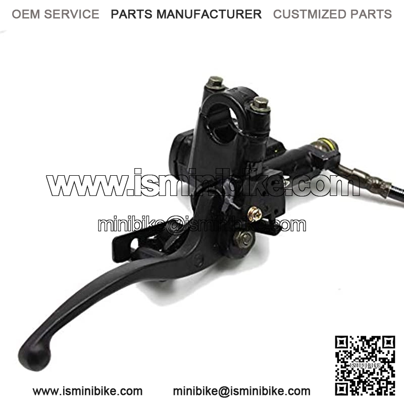 Rear Hydraulic Disc Brake System Caliper, PRO BAT, ATV Quad Rear Hand Brake Assembly Master Cylinder Caliper Come with Brake Pads for 50cc 70cc 110cc 125cc 150cc Quad Bike ATV Buggy, Black - Image 3