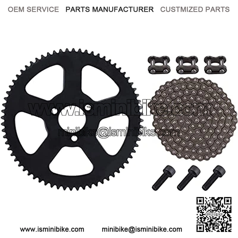 25H 136Links Chain + 68T 68 Tooth Rear Sprocket,fit for 49CC Mini Small Sports Car Pocket Bike 2 Stroke Off-Road Motorcycle Chain Pinion Chain Drive Gear