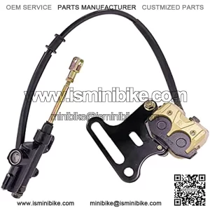 Rear Disc Hydraulic Brake Assembly Caliper Brake Master Cylinder Assembly for 50cc 90cc 110ccc 125cc ATV Dirt Bike Go Kart Quad (Golden)