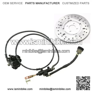 Rear Hydraulic Brake Master Cylinder Caliper Assembly Kit Disc Rotor ATV Go kart