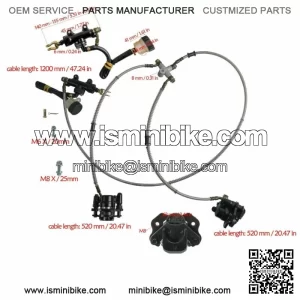 Hydraulic Rear Twin Disc Brake Caliper Master Cylinder For Go Kart ATV Golf Cart