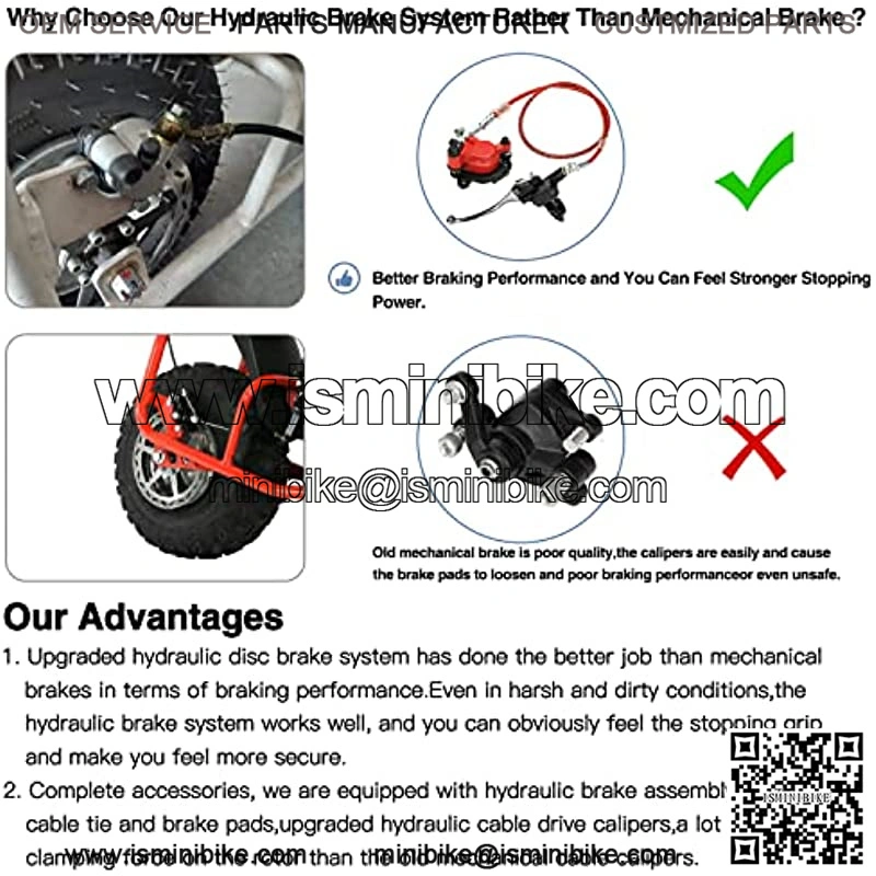 Upgraded Hydraulic Disc Brake Assembly Kit 50 inch Hose Tube Master Cylinder Caliper for Predator 79cc 97cc 2.8hp Baja Doodle Bug DB30 Blitz Dirt Bug Racer Coleman Mini Bike Motorsports Parts - Image 3