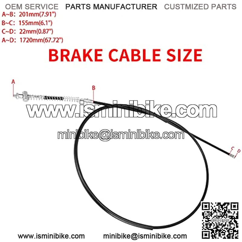 Upgrade 67" Rear Drum Brake Cable Left Clutch Brake Handle Lever Chain Tensioner Adjuster for 212cc 196cc 6.5Hp Coleman CT200U CT200U-EX Baja Warrior Hensim MB165 Massimo MB200 Mini Bike Parts - Image 3