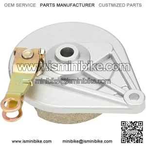 Mini Bike Rear Drum Brake Cover Shoes Assembly for Baja Warrior Heat Massimo MB165 MB200 196cc 200cc 6.5hp Motorsports Mini Bike Motor Silver Parts