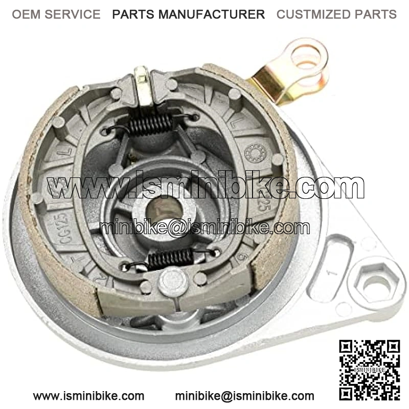 Mini Bike Rear Drum Brake Cover Shoes Assembly for Baja Warrior Heat Massimo MB165 MB200 196cc 200cc 6.5hp Motorsports Mini Bike Motor Silver Parts - Image 4