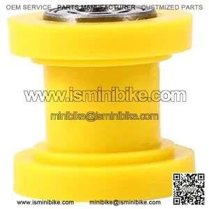 Universal Pulley Tensioner Chain Roller, 10mm Chain Roller Slider Tensioner Wheel Guide for Motorcycle Pit Dirt Mini Bike Atv(Yellow)