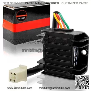 RV1-W04 4 Wire 12V Voltage Regulator Replacement for CG 125cc 200cc 250cc and GY6 50cc 60cc 80cc 125cc 150cc ATV Dirt Bike Go Kart Moped and Scooter