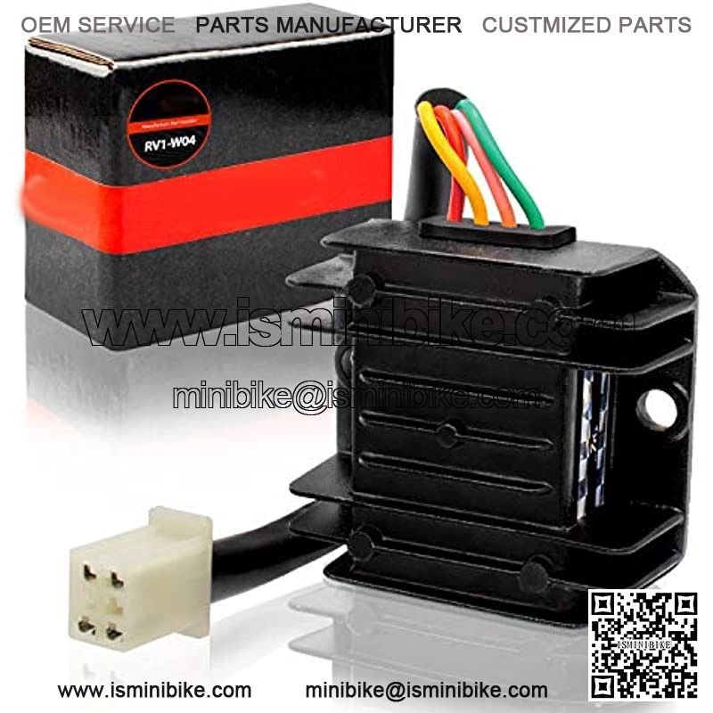 RV1-W04 4 Wire 12V Voltage Regulator Replacement for CG 125cc 200cc 250cc and GY6 50cc 60cc 80cc 125cc 150cc ATV Dirt Bike Go Kart Moped and Scooter