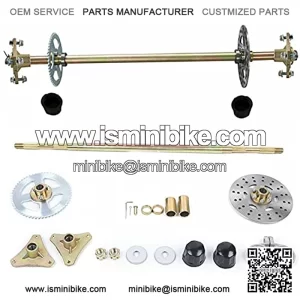 Rear Axle Assembly Go Kart Rear Wheel Axle Shaft Assembly Complete Wheel Hub Kit for DIY Go Kart ATV