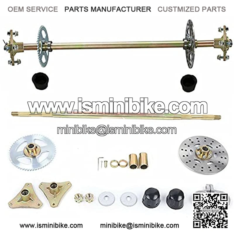Rear Axle Assembly Go Kart Rear Wheel Axle Shaft Assembly Complete Wheel Hub Kit for DIY Go Kart ATV