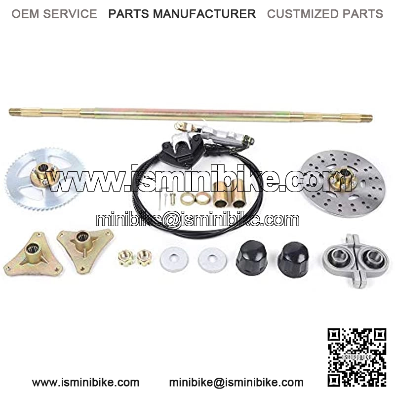 Go Kart Rear Wheel Axle Shaft Assembly Kit, 29.13''(740mm) ATV Go kart Rear Axle Complete Assembly Kit + Brake Master Cylinder fit Mini Quad ATV Buggy