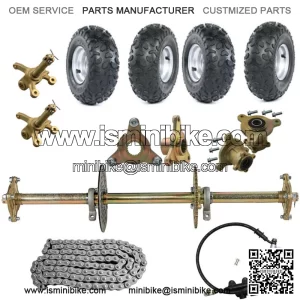 32" Rear Live Axle Kit 6" Wheels Brake Assembly for Go Kart Golf Cart Trike Quad