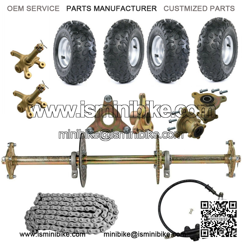 32" Rear Live Axle Kit 6" Wheels Brake Assembly for Go Kart Golf Cart Trike Quad