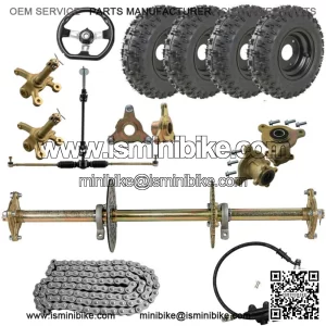 32" ATV Trike Go Kart Rear Axle Kit 6" Wheels Front Steering Tie Rod Assembly