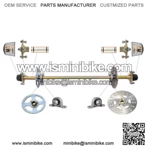 New Rear Axle Shaft Kit w/ Brake Disc Assembly Sprocket for Go Kart Quad Trike