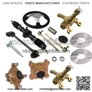 Go Kart Steering Wheel Rack Pinion Tie Rod Shaft Brake Rotor ATV 110cc 125cc