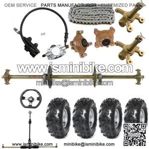 32" Rear Axle Kit 8" Wheels Front Steering Wheel Tie Rod Go Kart ATV Buggy Quad