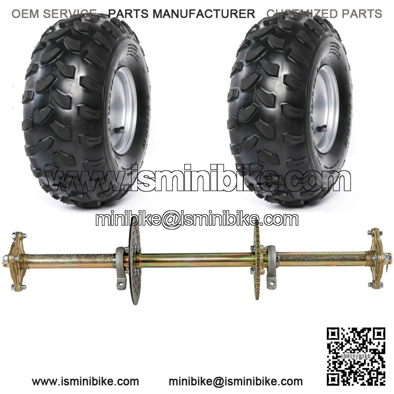32" Go Kart Trike ATV Rear Live Axle Kit 8" Wheels Brake Disc Sprocket Wheel Hub