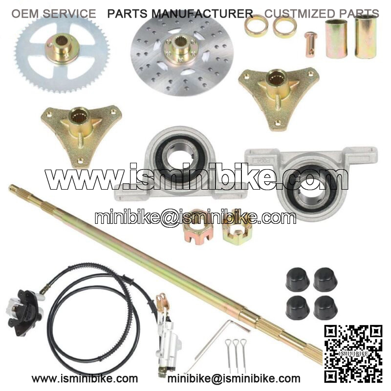 Drift Trike Go Kart Rear Live Axle Kit, Sprocket & Hub, Brake Assembly,Hub