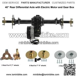 40" Rear Axle Kit Electric Brushless Differential Motor Fo Go Kart Golf Cart ATV
